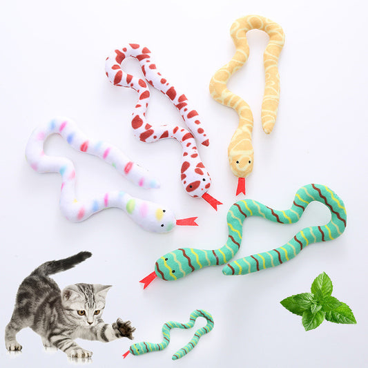 Cat Toy Mint Plush Snake Biting Pet Supplies